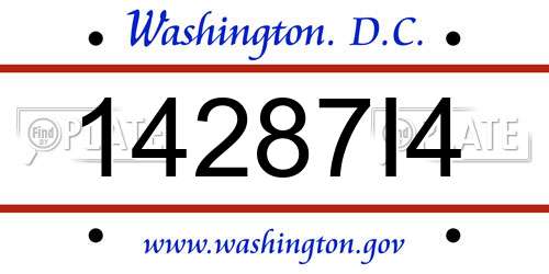 14287I4 District Of Columbia License Plate