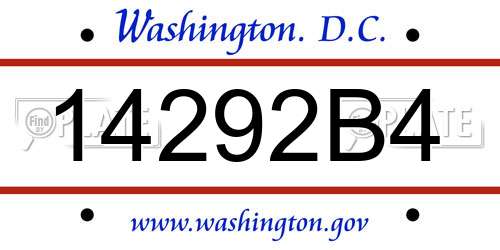 14292B4 District Of Columbia License Plate