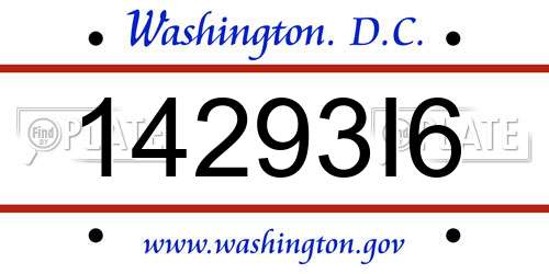 14293I6 District Of Columbia License Plate