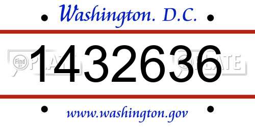 1432636 District Of Columbia License Plate