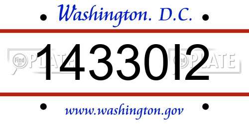 14330I2 District Of Columbia License Plate