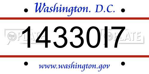 14330I7 District Of Columbia License Plate