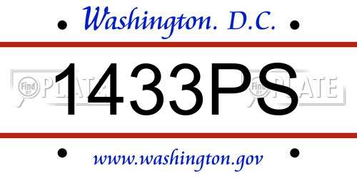 1433PS District Of Columbia License Plate
