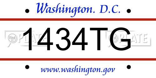 1434TG District Of Columbia License Plate