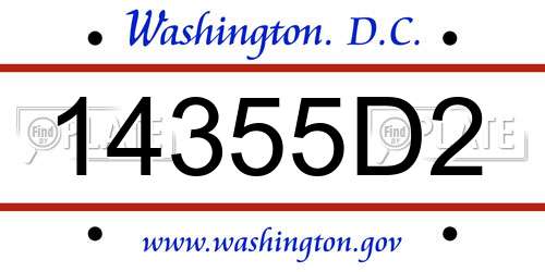 14355D2 District Of Columbia License Plate