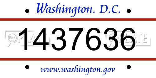 1437636 District Of Columbia License Plate