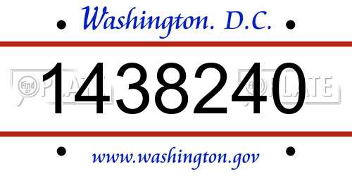 1438240 District Of Columbia License Plate