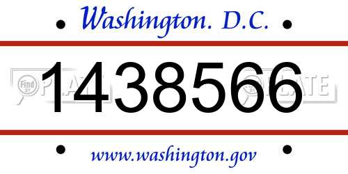 1438566 District Of Columbia License Plate