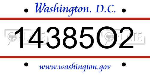 14385O2 District Of Columbia License Plate