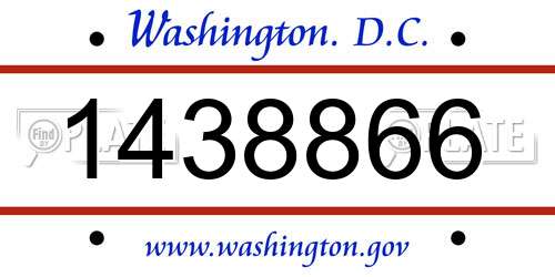 1438866 District Of Columbia License Plate