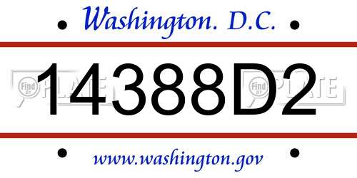 14388D2 District Of Columbia License Plate