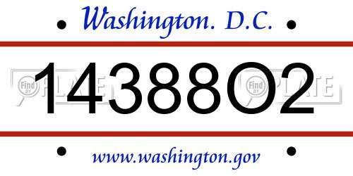 14388O2 District Of Columbia License Plate
