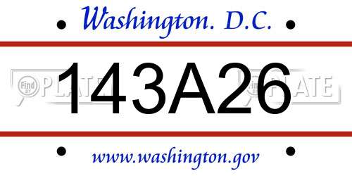 143A26 District Of Columbia License Plate
