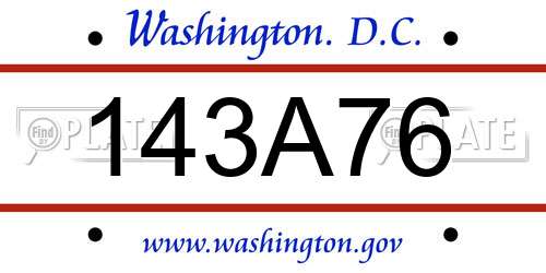 143A76 District Of Columbia License Plate