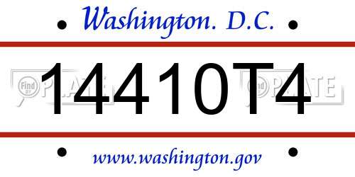14410T4 District Of Columbia License Plate