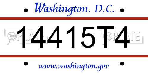 14415T4 District Of Columbia License Plate