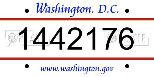 1442176 District Of Columbia License Plate