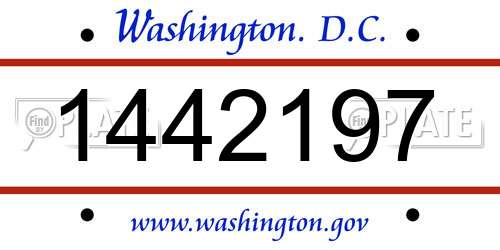1442197 District Of Columbia License Plate