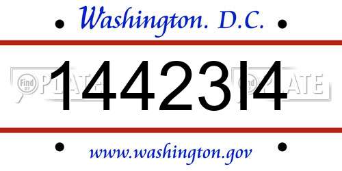 14423I4 District Of Columbia License Plate