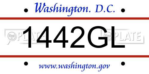 1442GL District Of Columbia License Plate