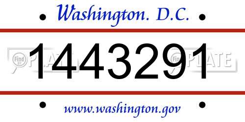 1443291 District Of Columbia License Plate