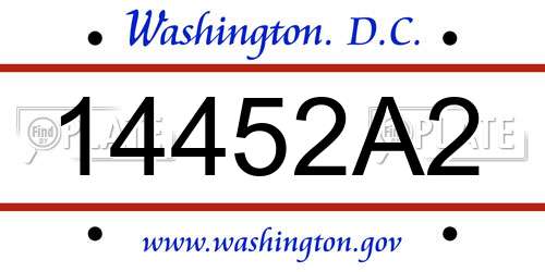 14452A2 District Of Columbia License Plate