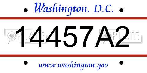 14457A2 District Of Columbia License Plate
