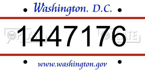 1447176 District Of Columbia License Plate