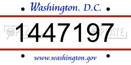 1447197 District Of Columbia License Plate