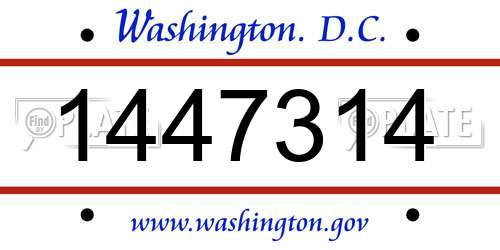 1447314 District Of Columbia License Plate