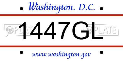 1447GL District Of Columbia License Plate