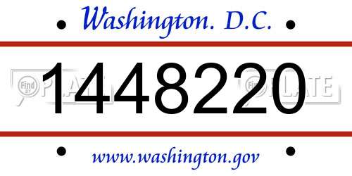 1448220 District Of Columbia License Plate