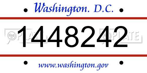 1448242 District Of Columbia License Plate
