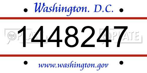 1448247 District Of Columbia License Plate