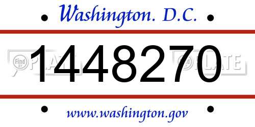 1448270 District Of Columbia License Plate