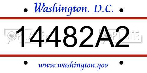 14482A2 District Of Columbia License Plate