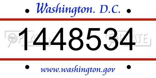 1448534 District Of Columbia License Plate