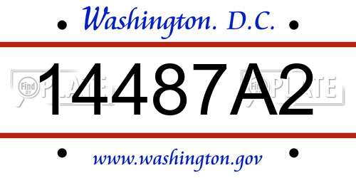 14487A2 District Of Columbia License Plate