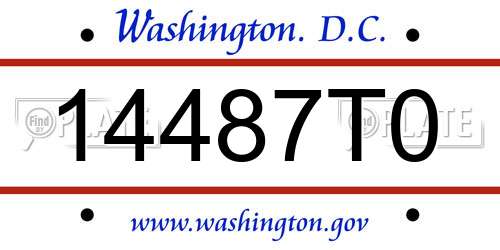 14487T0 District Of Columbia License Plate