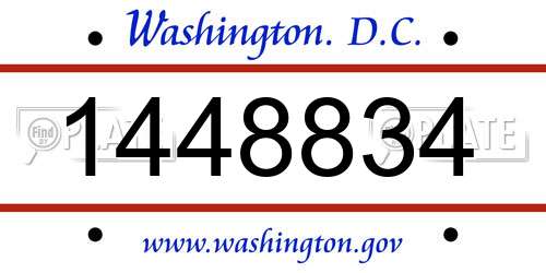 1448834 District Of Columbia License Plate