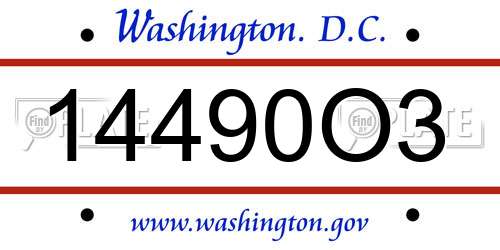 14490O3 District Of Columbia License Plate