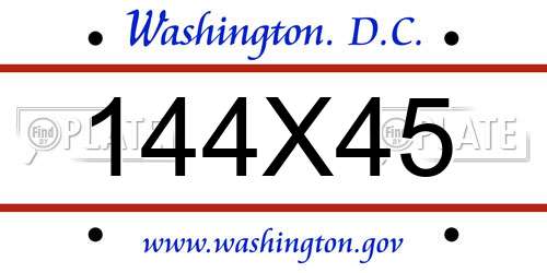 144X45 District Of Columbia License Plate