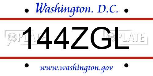 144ZGL District Of Columbia License Plate