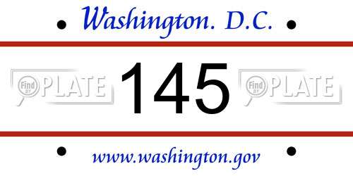 145 District Of Columbia License Plate