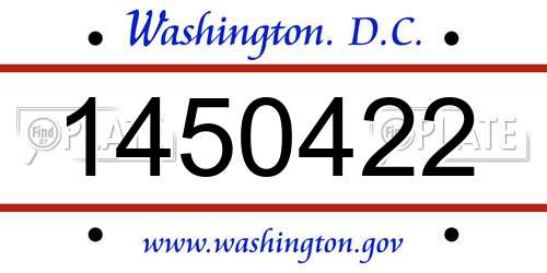 1450422 District Of Columbia License Plate