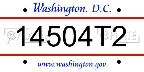 14504T2 District Of Columbia License Plate