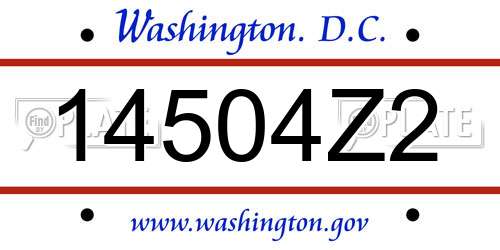 14504Z2 District Of Columbia License Plate