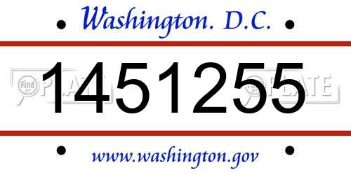 1451255 District Of Columbia License Plate