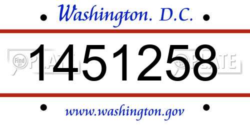 1451258 District Of Columbia License Plate