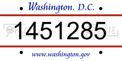 1451285 District Of Columbia License Plate